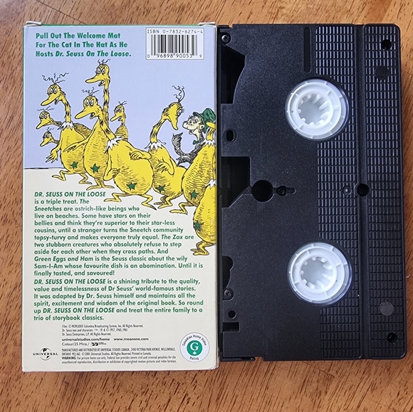 Vintage Dr. Suess 'ON THE LOOSE' The Sneetches •The Zax • Green Eggs & Ham VHS - Picture 2 of 4